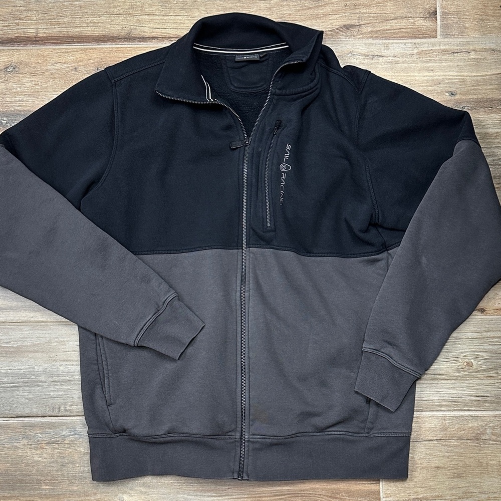 Sail Racing Bowman Blocked Zip Jacket Black and Gray Performance